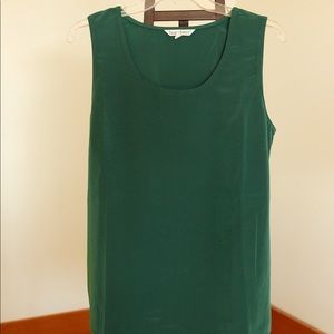 Forest green long tank top